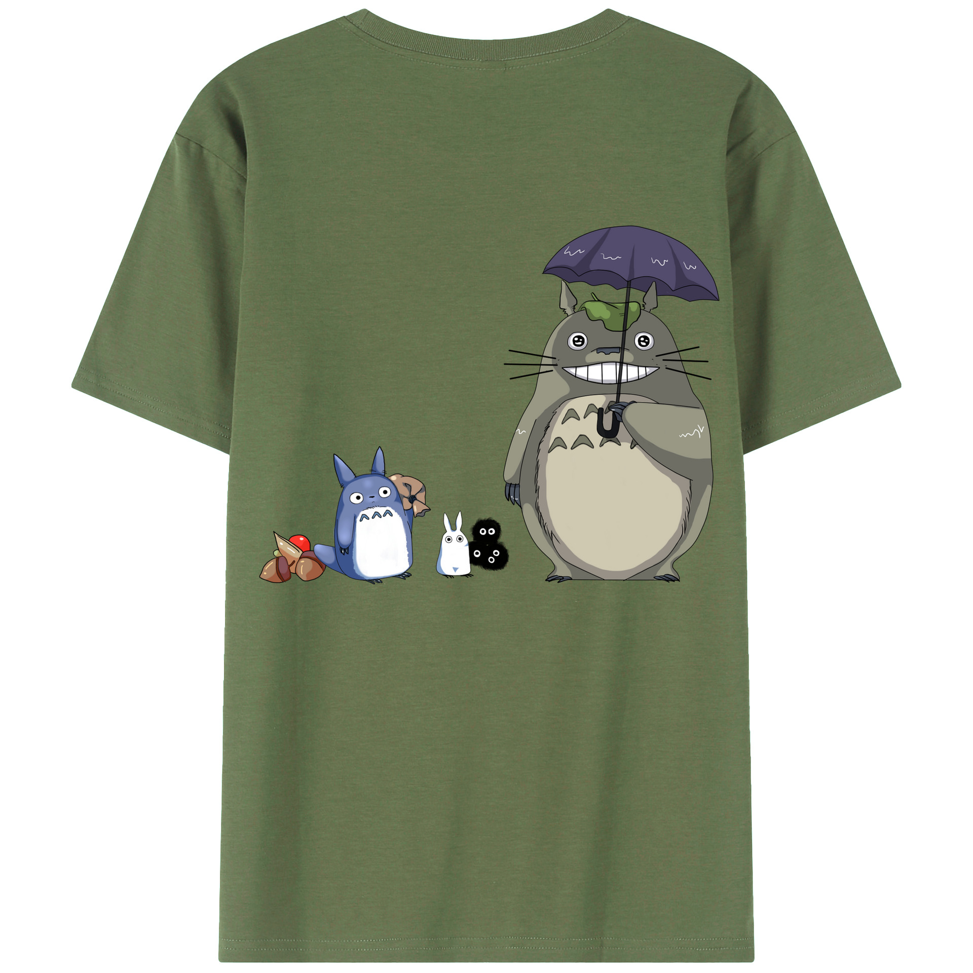 （画像用） となりのトトロ 草壁メイ 草壁サツキ My Neighbor Totoro Satsuki Kusakabe Mei Kusakabe 綿100％ メンズ半袖Tシャツ（バックプリント） 通気性